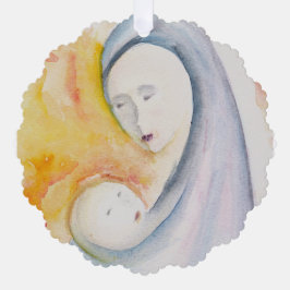 Adorno De Papel Madonna personalizable y acuarela infantil