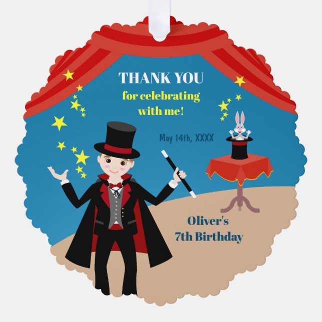 Adorno De Papel Magician Boy Show Birday Party (Anverso)
