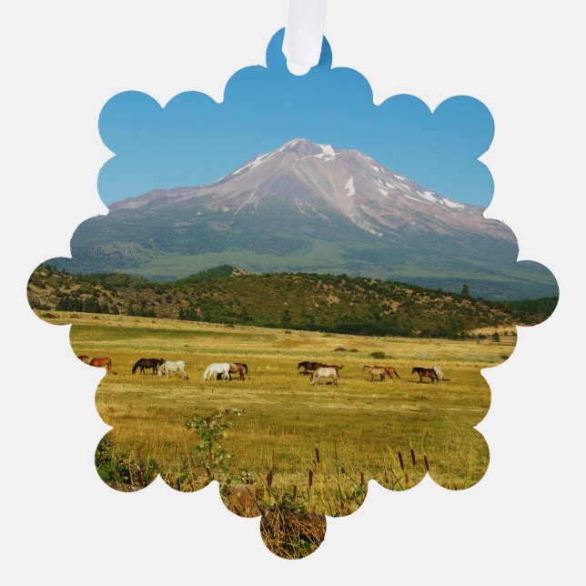 Adorno De Papel Manada de caballos Mount Shasta (Anverso)