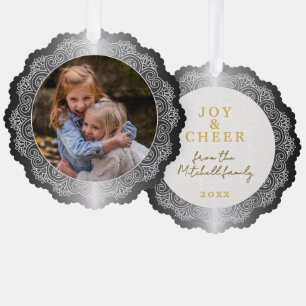 Adorno De Papel Mandala Blanca personalizado Escribió Sobre Plata