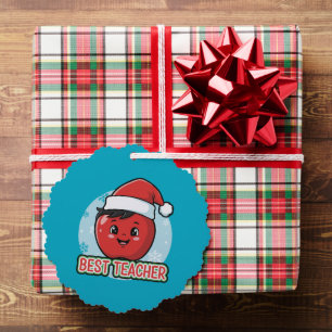 Adorno De Papel Manzana de Navidad del Mejor Profesor Adorable   D