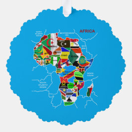 Adorno De Papel Mapa de África con banderas