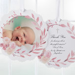 Adorno De Papel marco color de agua rosa Bautismo gracias<br><div class="desc">Baptism gracias a adorno de papel</div>