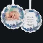 Adorno De Papel marco de color azul Baptism gracias<br><div class="desc">Baptismo gracias a favor</div>