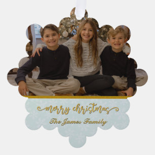 Adorno De Papel Marco de Foto Personalizado Feliz Navidad y Año Nu