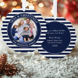 Adorno De Papel Mares y saludos modernos foto franjas azules