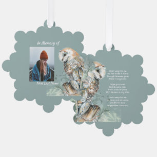 Adorno De Papel Memorial cristiano Keepsake Barn Owl Bird