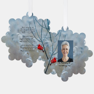 Adorno De Papel Memorial cristiano Keepsake Cardinal Red Bird
