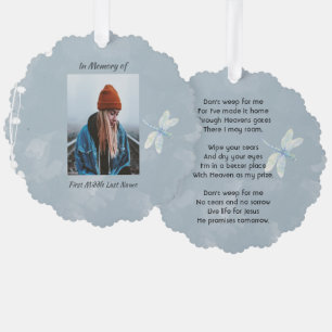 Adorno De Papel Memorial cristiano Keepsake Flor blanca