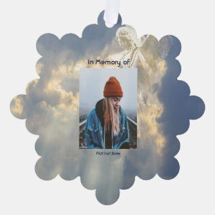 Adorno De Papel Memorial del Poema Keepsake Angel Sky Clouds