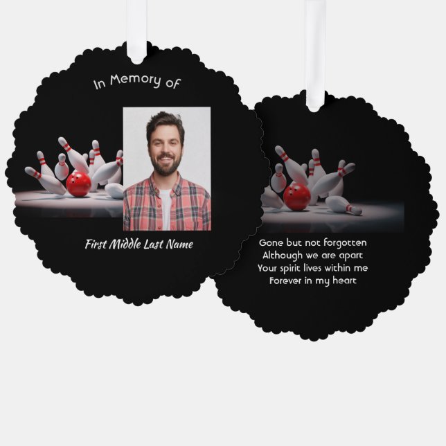 Adorno De Papel  Memorial Keepsake Bowling Bowler (Anverso/Reverso)