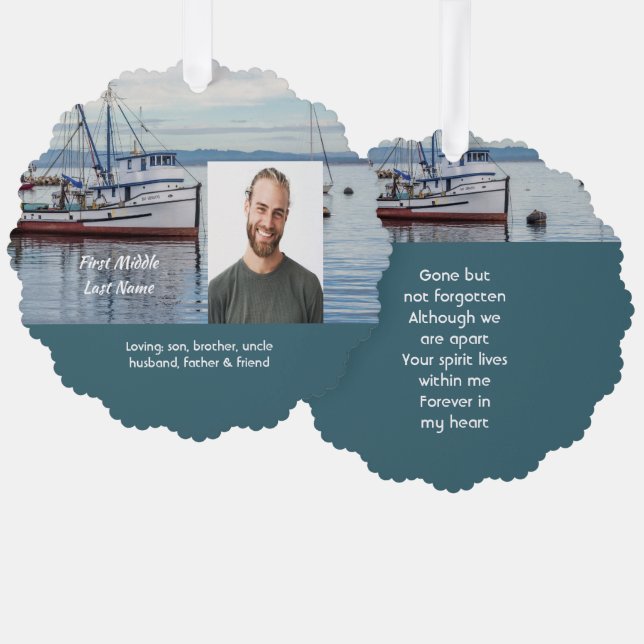 Adorno De Papel Memorial Keepsake Commercial Fisherman (Anverso/Reverso)