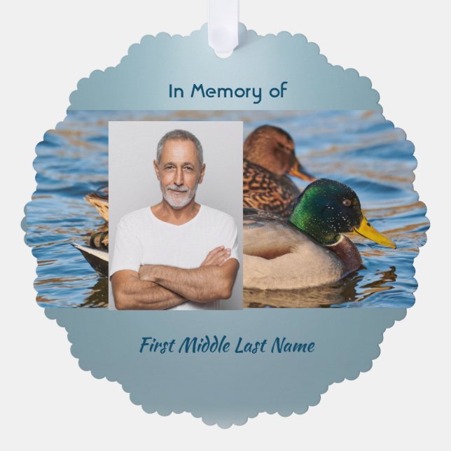 Adorno De Papel Memorial Keepsake Mallard Ducks Bird (Anverso)