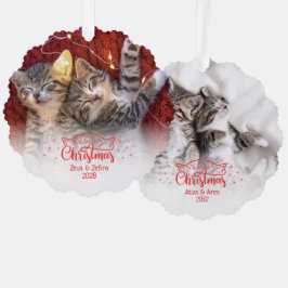 Adorno De Papel Meowy Navidades dos imágenes diversión del amante 