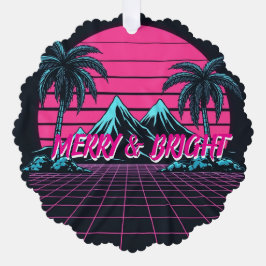Adorno De Papel Merry & Bright 80's Night' Retro Synthwave