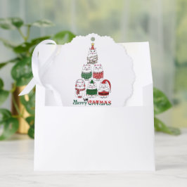 Adorno De Papel Merry Catmas Funny Navidades Kitten