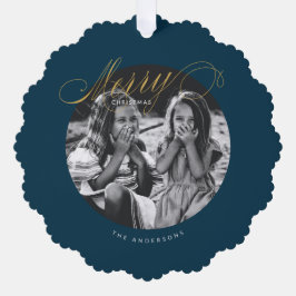 Adorno De Papel Merry Christmas Fancy Script Moderno