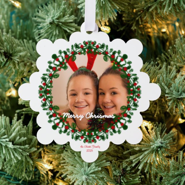 Adorno De Papel Merry Christmas Ornament Photo Card (Insitu (árbol))