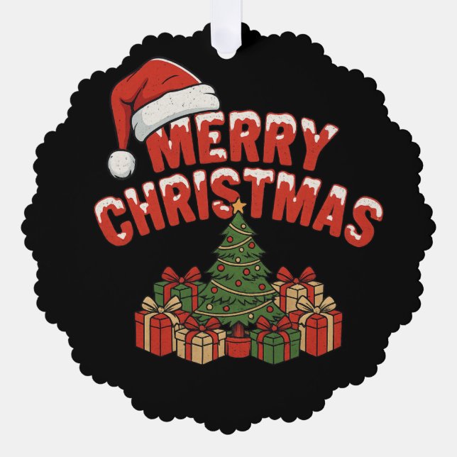 Adorno De Papel Merry Christmas Paper Ornament (Anverso)