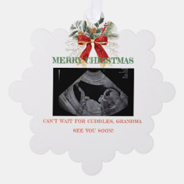 Adorno De Papel Merry Christmas Pregnancy Ultrasound Photo Grandma