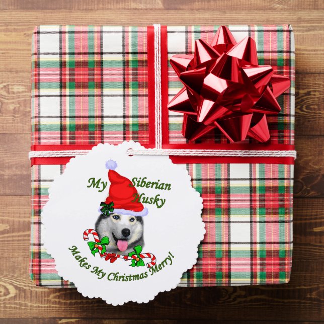 Adorno De Papel Merry para los Navidades Husky siberianos (Insitu (Regalo))