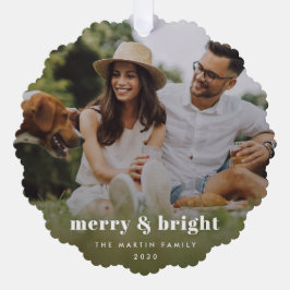 Adorno De Papel Merry y Bright | Elegante Navidad de fotos moderna