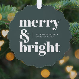 Adorno De Papel Merry y Bright | Elegantes Navidades verdes forest