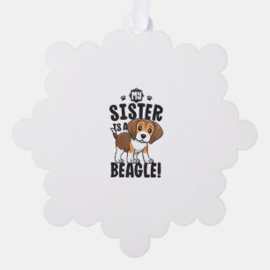 Adorno De Papel Mi Hermana Es Una Camisa Beagle Niños Beagle Chica