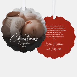 Adorno De Papel Mi primera foto de bebé en Navidad con elegante le