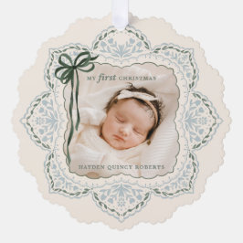 Adorno De Papel Mi primera foto navideña vintage