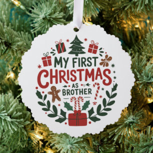 Adorno De Papel Mi primera Navidad como hermano Ropa de Navidad a