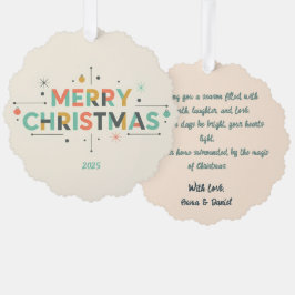 Adorno De Papel Mid-Century Merry Christmas – Retro Style
