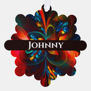 Adorno De Papel Modern Floral Resumen Art Naranja Patrón Azul #14