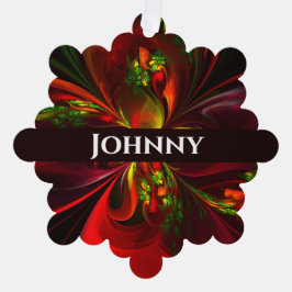 Adorno De Papel Modern Red Green Floral Abstract Art Pattern #05