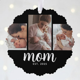 Adorno De Papel Mom Established Modern Script Black 3 Photo