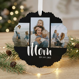 Adorno De Papel Mom Established Modern Script Black 3 Photo