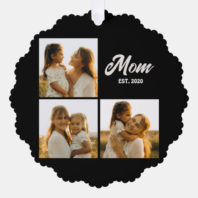 Adorno De Papel Mom Established Script Black 3 Photo (Anverso)