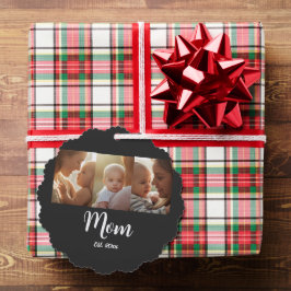 Adorno De Papel Mom Established Year Modern Script Black 3 Photo