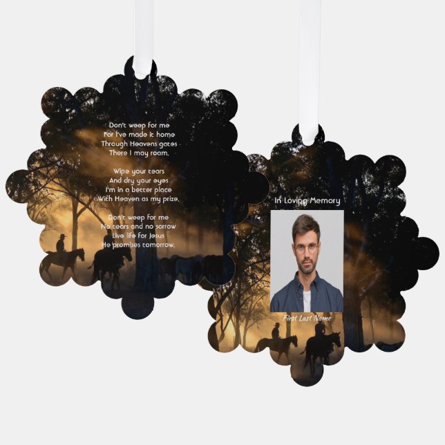 Adorno De Papel Monumento cristiano Foto Trayecto forestal Caballo (Anverso/Reverso)