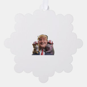 Adorno De Papel ¡Moo Deng 24, el salvaje viaje de Trump con gato e