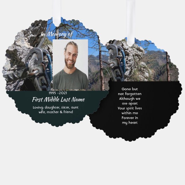 Adorno De Papel Mountain Rock Climbing  Memorial Keepsake  (Anverso/Reverso)