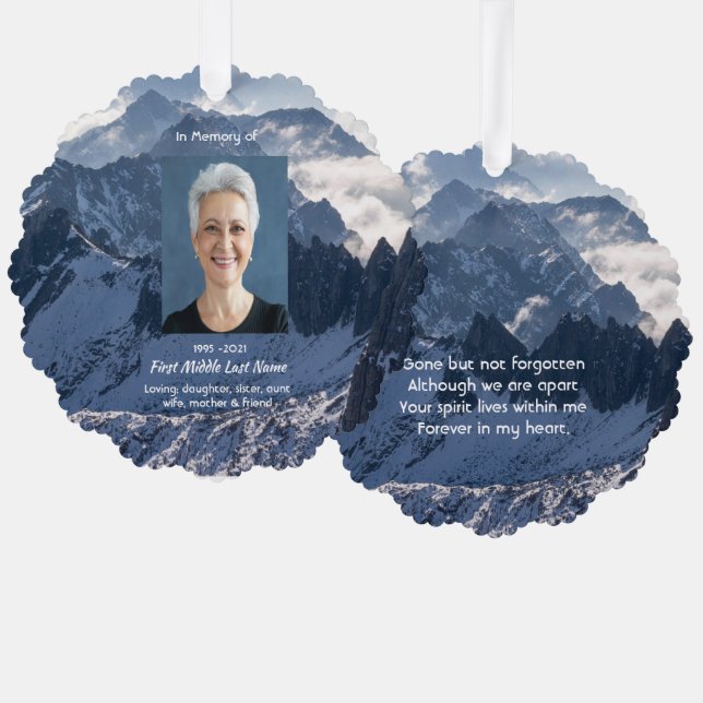 Adorno De Papel Mountains Alpine Memorial Keepsake (Anverso/Reverso)