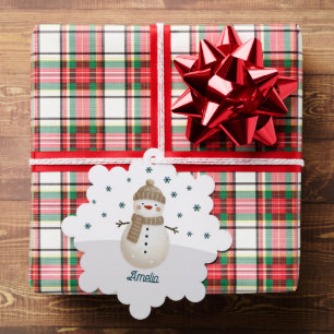 Adorno De Papel Muñeco de Nieve Copos de Nieve Nombre Navidad