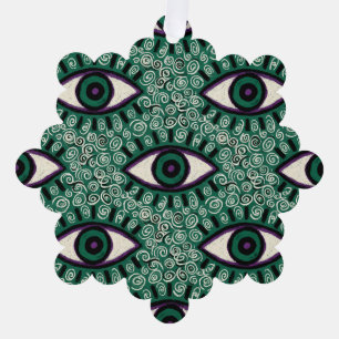 Adorno De Papel "Mystic Emerald Eyes" - Psychedelic Swirl Seamless