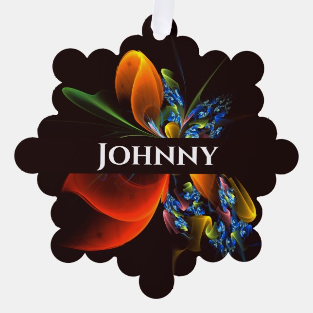 Adorno De Papel Naranja azul Floral Moderno Resumen Patrón de arte (Anverso)