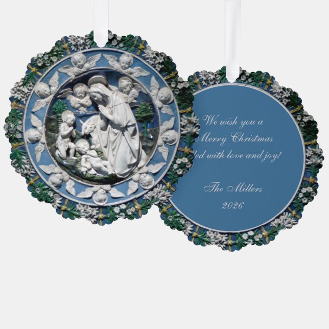 Adorno De Papel Natividad Madonna y niño Della Robbia (Anverso/Reverso)