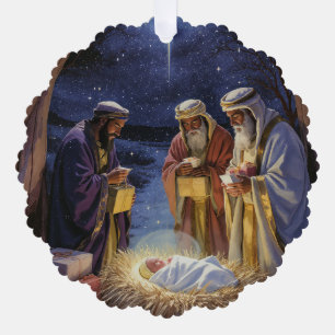 Adorno De Papel Natividad Tradicional de los Tres Reyes Magos