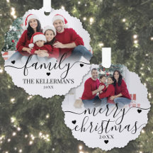 Navidad Familiar Personalizada Doble Cara Con Dos 
