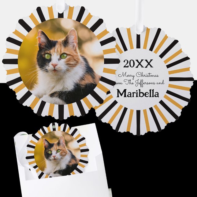 Adorno De Papel Navidad Gato Calico (Subido por el creador)