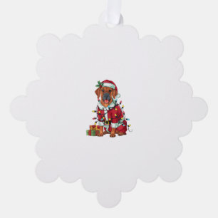 Adorno De Papel Navidad iluminando a Santa Rhodesian Ridgeback per